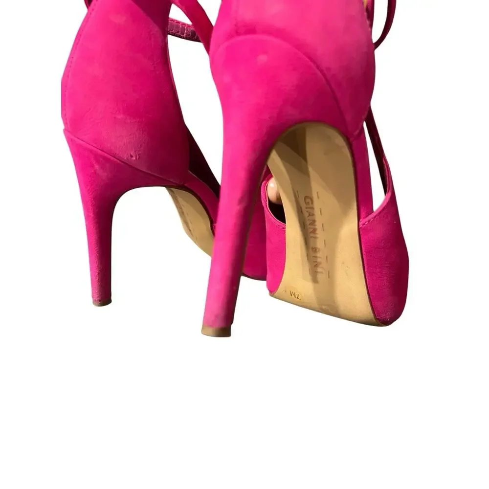 Gianni Bini Suede vibrant fuchsia heels Women’s Size 7M
